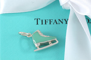 Tiffany & Co. Silver Blue Enamel Ice Skate Charm