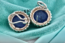 Load image into Gallery viewer, Tiffany &amp; Co. Silver Lapis Lazuli Twist Rope Round Clip-on Earrings
