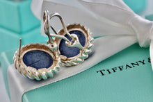 Load image into Gallery viewer, Tiffany &amp; Co. Silver Lapis Lazuli Twist Rope Round Clip-on Earrings
