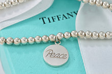 Load image into Gallery viewer, Tiffany &amp; co. Paloma Picasso Silver Grafitti &quot;PEACE&quot; Circle Disc Bead Bracelet
