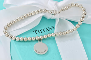 Tiffany & co. Paloma Picasso Silver Grafitti "PEACE" Circle Disc Bead Bracelet