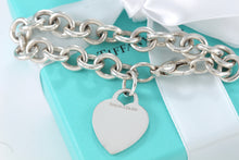 Load image into Gallery viewer, Tiffany &amp; Co. Silver Plain Heart Charm 7.75&quot; Bracelet
