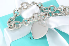 Load image into Gallery viewer, Tiffany &amp; Co. Silver Plain Heart Charm 7.75&quot; Bracelet
