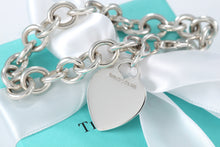 Load image into Gallery viewer, Tiffany &amp; Co. Silver Plain Heart Charm 7.75&quot; Bracelet
