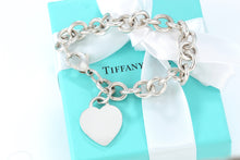 Load image into Gallery viewer, Tiffany &amp; Co. Silver Plain Heart Charm 7.75&quot; Bracelet
