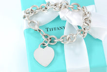 Load image into Gallery viewer, Tiffany &amp; Co. Silver Plain Heart Charm 7.75&quot; Bracelet
