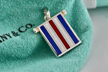 Load image into Gallery viewer, Tiffany &amp; Co. Red, White &amp; Blue Enamel Nautical Flag Silver Pendant
