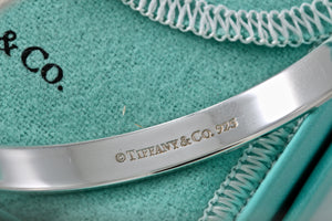 Tiffany & Co. Silver Yours "I Love You" Beaded Edge Bangle
