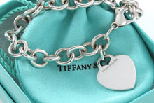 Load image into Gallery viewer, Tiffany &amp; Co. Silver Plain Heart Charm 7.75&quot; Bracelet
