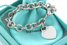 Load image into Gallery viewer, Tiffany &amp; Co. Silver Plain Heart Charm 7.75&quot; Bracelet
