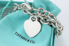 Load image into Gallery viewer, Tiffany &amp; Co. Silver Plain Heart Charm 7.75&quot; Bracelet
