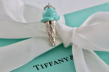 Load image into Gallery viewer, Tiffany &amp; Co. Silver Blue Enamel Ice Cream Charm Pendant
