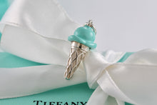 Load image into Gallery viewer, Tiffany &amp; Co. Silver Blue Enamel Ice Cream Charm Pendant
