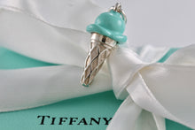Load image into Gallery viewer, Tiffany &amp; Co. Silver Blue Enamel Ice Cream Charm Pendant
