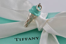 Load image into Gallery viewer, Tiffany &amp; Co. Silver Blue Enamel Ice Cream Charm Pendant
