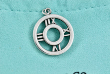 Load image into Gallery viewer, Tiffany &amp; Co. Atlas Roman Numerals Round Circle Charm Pendant

