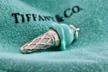 Load image into Gallery viewer, Tiffany &amp; Co. Silver Blue Enamel Ice Cream Charm Pendant
