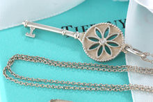 Load image into Gallery viewer, Tiffany &amp; Co. Silver Daisy Flower Diamond Key Necklace
