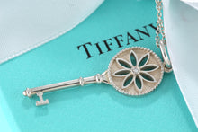 Load image into Gallery viewer, Tiffany &amp; Co. Silver Daisy Flower Diamond Key Necklace
