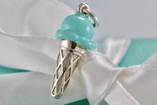 Load image into Gallery viewer, Tiffany &amp; Co. Silver Blue Enamel Ice Cream Charm Pendant
