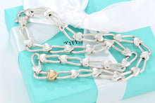Load image into Gallery viewer, Tiffany &amp; Co 18K Gold &amp; Silver Heart Padlock Links Necklace
