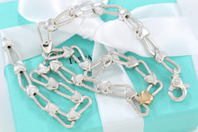 Load image into Gallery viewer, Tiffany &amp; Co 18K Gold &amp; Silver Heart Padlock Links Necklace
