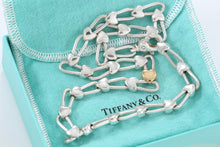 Load image into Gallery viewer, Tiffany &amp; Co 18K Gold &amp; Silver Heart Padlock Links Necklace
