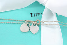 Load image into Gallery viewer, Return To Tiffany &amp; Co. Silver Mini Double Heart Charm 16&quot; Necklace
