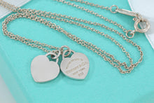 Load image into Gallery viewer, Return To Tiffany &amp; Co. Silver Mini Double Heart Charm 16&quot; Necklace
