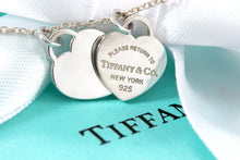 Load image into Gallery viewer, Return To Tiffany &amp; Co. Silver Mini Double Heart Charm 16&quot; Necklace
