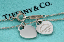 Load image into Gallery viewer, Return To Tiffany &amp; Co. Silver Mini Double Heart Charm 16&quot; Necklace
