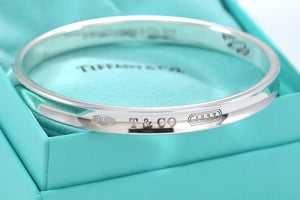 Tiffany & Co. 1837 Silver Narrow Oval Bangle Bracelet