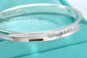 Tiffany & Co. 1837 Silver Narrow Oval Bangle Bracelet