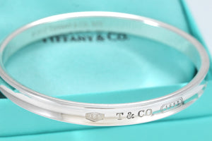 Tiffany & Co. 1837 Silver Narrow Oval Bangle Bracelet