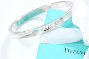 Tiffany & Co. 1837 Silver Narrow Oval Bangle Bracelet