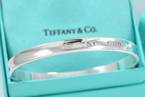 Tiffany & Co. 1837 Silver Narrow Oval Bangle Bracelet