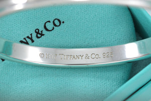 Tiffany & Co. 1837 Silver Narrow Oval Bangle Bracelet