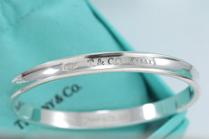 Tiffany & Co. 1837 Silver Narrow Oval Bangle Bracelet