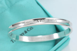 Tiffany & Co. 1837 Silver Narrow Oval Bangle Bracelet