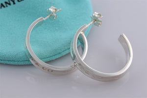 Tiffany & Co. 1837 Silver Hoop 1" Earrings