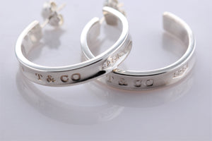 Tiffany & Co. 1837 Silver Hoop 1" Earrings
