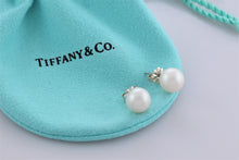 Load image into Gallery viewer, Tiffany &amp; Co. Silver 8mm Pearl Stud Earrings
