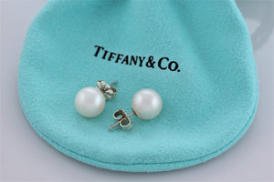 Tiffany & Co. Silver 8mm Pearl Stud Earrings