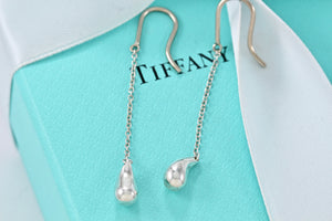 Tiffany & Co. Elsa Peretti Sterling Silver  2" Dangle Teardrop Hook Earrings