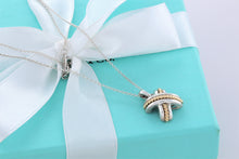 Load image into Gallery viewer, Tiffany &amp; Co. Gold Rope Silver Signature &#39;&#39;X&#39;&#39; Pendant Necklace
