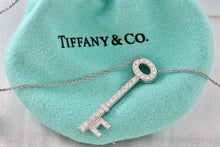Load image into Gallery viewer, Tiffany &amp; Co. Platinum Diamond Oval 1.25&quot; Key Pendant 22&quot; Necklace
