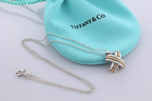 Load image into Gallery viewer, Tiffany &amp; Co. Gold Rope Silver Signature &#39;&#39;X&#39;&#39; Pendant Necklace

