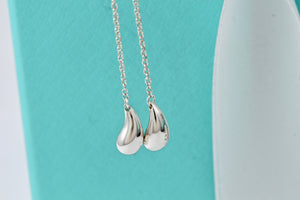 Tiffany & Co. Elsa Peretti Sterling Silver  2" Dangle Teardrop Hook Earrings