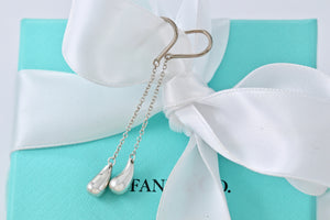 Tiffany & Co. Elsa Peretti Sterling Silver  2" Dangle Teardrop Hook Earrings