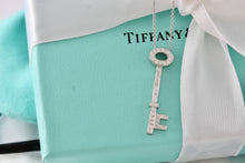 Load image into Gallery viewer, Tiffany &amp; Co. Platinum Diamond Oval 1.25&quot; Key Pendant 22&quot; Necklace
